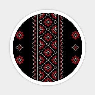 Palestinian Jordanian Arabic Traditional Tatreez Realistic Embroidery Pattern17-drk Magnet